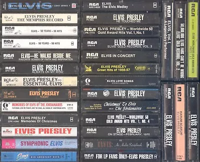 Vintage Elvis Presley Cassette Tape Lot Of 32 Tapes Some RARE (All Tested VG+) • $75