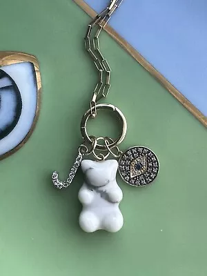 14k Yellow Gold White Turquoise Gummy Bear Charm Pendant🤍🧸🤍 • $95