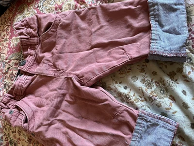 £0.99 • Buy Boys Salmon Colour Denim Shorts Age 6-7 Years With Adjustable Waist