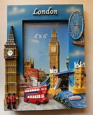 Photo Frame London 3D Sights Hand Painted Wooden Photo Frame Souvenir Gift • £10.99