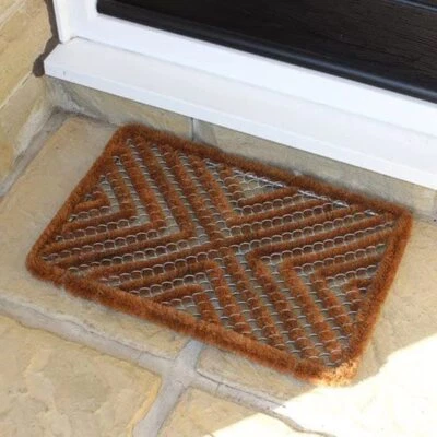 £21.49 • Buy Heavy Duty Boston Brush Shoe Scraper Wire Doormat Coir Frame Home Entrance Mats 