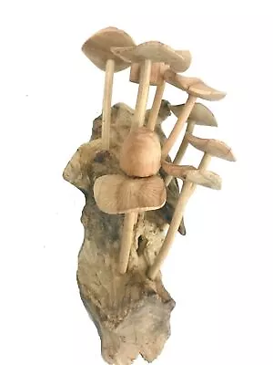 Magic Bali Mushroom Fungi Wall Art Sculpture Hand Carved Wood Balinese Art • $52