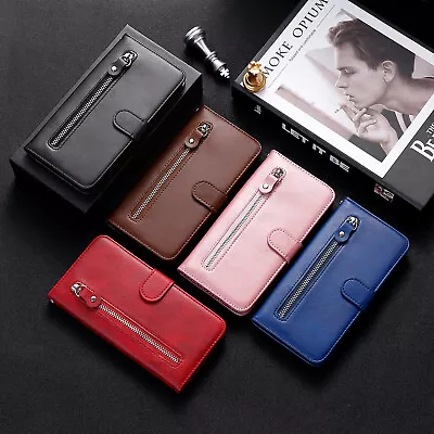 For Samsung Note 20 M21 A31 Phone Case Zipper PU Leahter Flip Wallet Stand Cover • $12.42