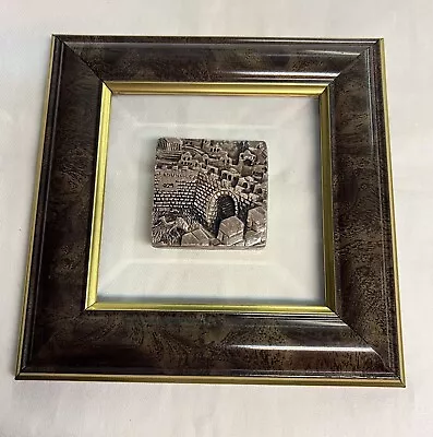 VINTAGE Israel Sterling Silver .925 ZADOCK ART FRAMED Plaque • $119.99