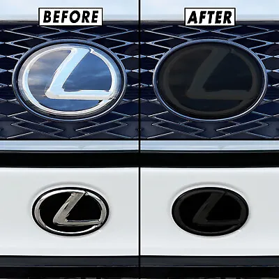 FOR 2021-2022 Lexus IS Front & Rear Emblem SMOKE Precut Vinyl Tint Overlays • $14.95