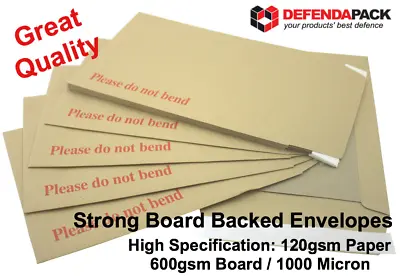 Board Backed Envelopes C6 A6 C5 PiP / Plus A5 C4 A4 C3 A3 Strong Hard Card Back • £112.86