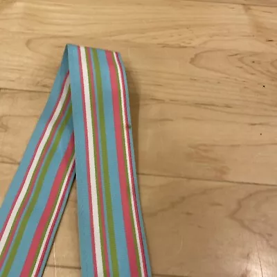 Vintage Striped Wide Silk Ribbon D Ring Adjustable Belt Preppy • $10