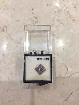 Men's Sterling Silver Square Tie Tack * STARBURST DESIGN TIE PIN  • $9.50