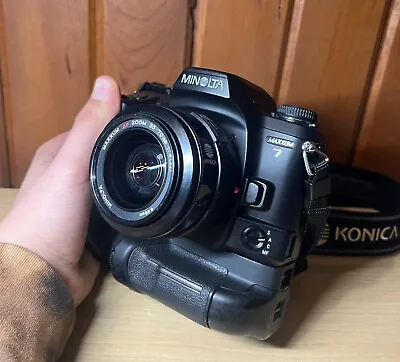 Minolta Maxxum 7 / Dynax 7 35mm SLR Film Camera With Lens And Battery Grip • $315