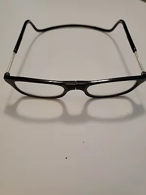 CliC Magnetic Expandable Reading Glasses Black Frame Unkown Strength 8 • $20.87