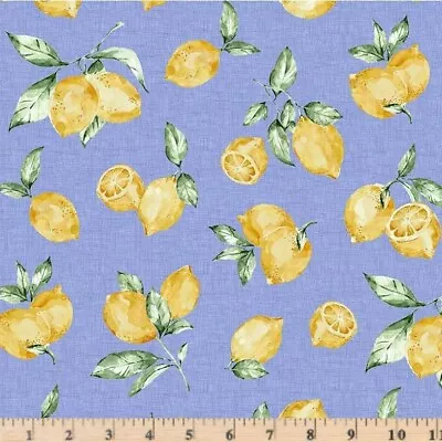 Limoncello Limoni Blue 100% Cotton Fabric Michael Miller Half Yard • $4.20