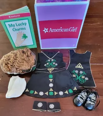 American Girl Doll Irish Dance Costume Outfit Complete Dress Wig Socks Shoes Box • $119.49