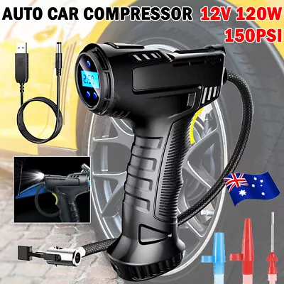 120W Cordless Car Tyre Inflator Handheld LCD Air Compressor Automatic Pump AU • $26.99