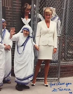 Mother Teresa Signed With Princess Diana 8-10 Historic Photo Coa • $4799.99