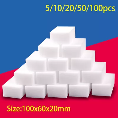 10/50/100pcs Magic Sponge Eraser Melamine Kitchen Cleaner Foam Cleaning Too • $5.88