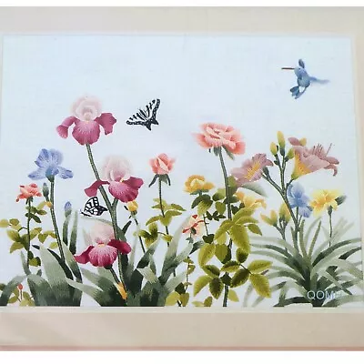 No Yarn! Elsa Williams HUMMINGBIRD'S GARDEN Crewel Embroidery Kit Butterfly • $49.99