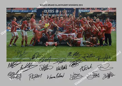 Wales Signed Rugby Grand Slam Winners 2012  Memorabilia A4 Photo Print • £8.69