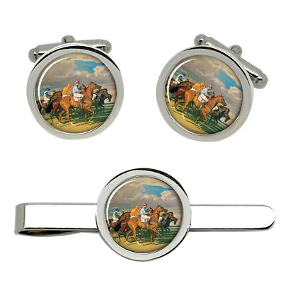 Horse Racing Under Starters Orders Cufflinks And Tie Clip Set • £23.99