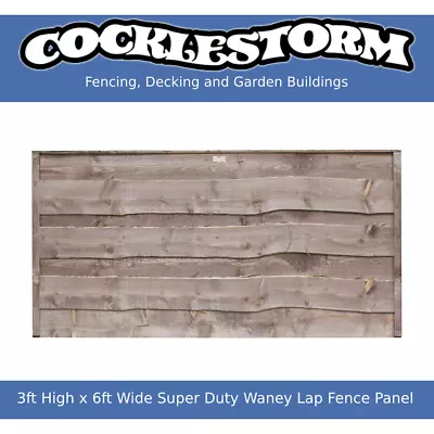 3ft High X 6ft Wide Super Duty Waney Lap Timber Garden Fence Panel • £45.50