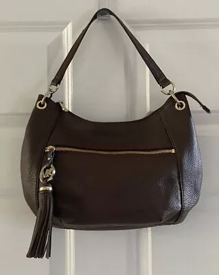 Vintage Michael Kors Hobo Handbag Purse Brown Pebbled Leather Charm Tassel EUC • $72