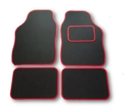 UNIVERSAL CAR FLOOR MATS BLACK WITH RED TRIM - VAUXHALL ASTRA SXi VXR SRi ELITE • $13.61