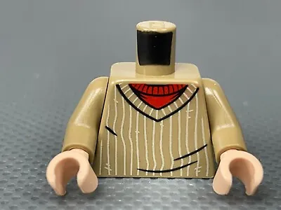 LEGO Minifigure Torso Sweater Dark Tan With White Stripes Over Red Undershirt • $8.48