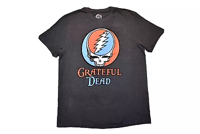 Grateful Dead Mens Big & Tall Steal Your Face Charcoal Heather Shirt New LT • $11.99