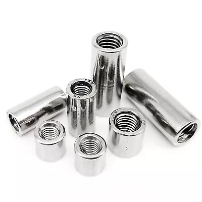 M3-M12 304 Stainless Steel Long Lengthen Round Coupling Connector Sleeve Nut • $2.39