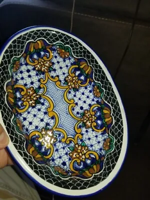 Talavera Mexican Pottery Hand Painted 9  Plate Decorative Wall Hanging • $24.99