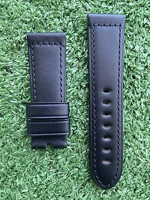 $297.50 • Buy NEW OEM Officine Panerai 24mm Black Calfskin Leather Watch Strap Band Tang