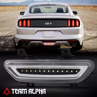 Fits 2015-2018 Ford Mustang Black/Clear {LED BAR} Third 3rd Brake+Reverse Light • $71.89