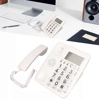 Corded Telephone Caller ID Full Hands Free Fixed Landline With Blue Scree UK MAI • £31.89