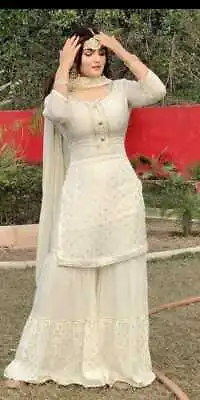 £37.38 • Buy Indian Pakistani Suit Salwar Kameez Plazo Kurti Designer Women Wedding Dress New