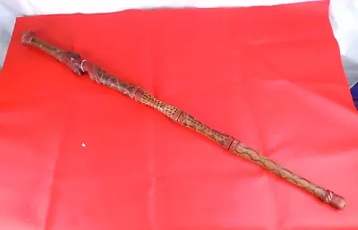 Vintage African Folk Art Cane Hand Made Face Carving  Walking Stick • $40