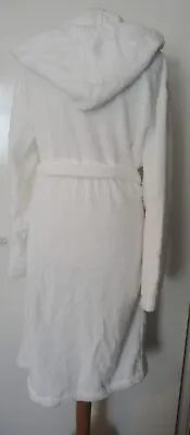 $15.81 • Buy ZARA HOME White Cotton Towelling Hooded Dressing Gown Robe L BNWT Fits UK12-14