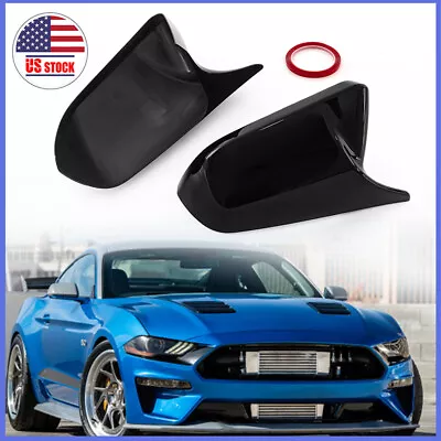 Gloss Black Horn Mirror Cover For 2015-2022 Ford Mustang W/o LED Turn Signal • $27.99