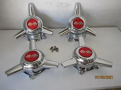 $99.95 • Buy 4 American Racing Torq Thrust Ii  Vn 515 Vn615 3 Bar Spinners Caps Wheels Redfla