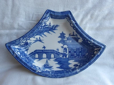 £10 • Buy Antique Pearlware Blue & White Pottery Dish Longbridge Pattern C1820