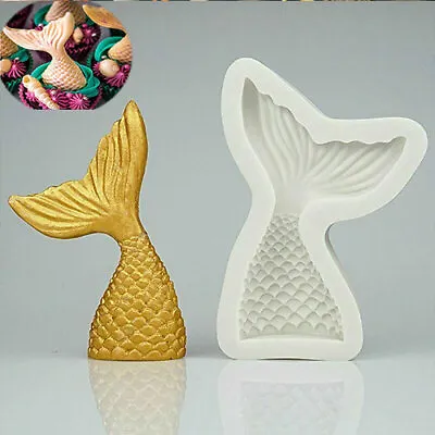 3D Mold Sugarcraft DIY Fondant Cake Mould Chocolate Tail Mermaid Silicone • $6.77