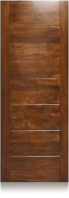 LuxDoors Cooper Design [36  X 96 ] Modern Mahogany Wood Front Entry Door • $2449