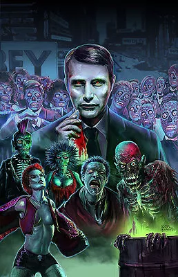 $20 • Buy HANNIBAL THEY LIVE Art Print Poster Living Dead Mash-up By Scott Jackson