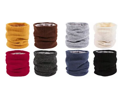 Stylish Knit Fleece Lined Neck Warmer Winter Snood Scarf Men`s Women`s  • £6.95