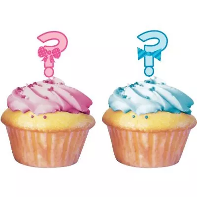 Bow Or Bowtie? Gender Reveal Baby Shower Party Decoration Cupcake Toppers • $7.97