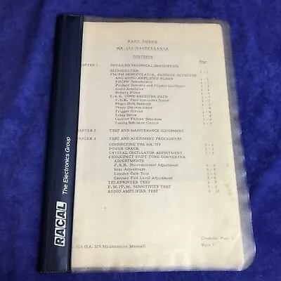 Racal- Communication Receiver Maintenance Manual Volume 3 • £28