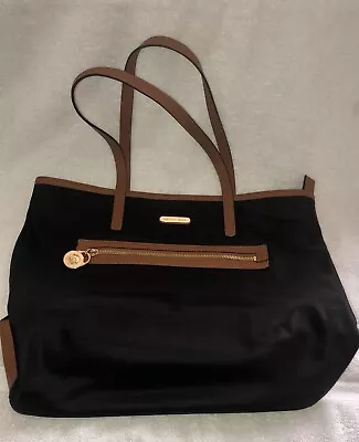 Michael Kors Kempton Tote. Black Nylon & Brown Leather Trim With Gold Accents • $42