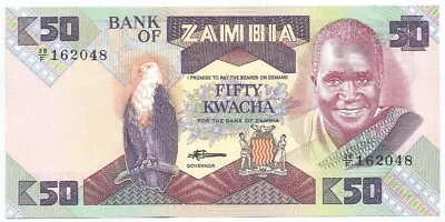 Zambia Money 50 Kwacha 1986 Currency Money Note Unc Banknote Bill Cash • $1.89