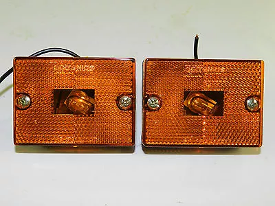 (2) AMBER Clearance Marker Light RV Trailer Truck Utility Stud Mount Optronics • $7.99