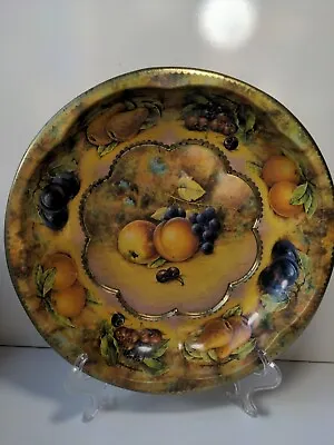 Vintage 1971 Daher Decorated Ware Round Metal Tin Fruit Flower Dish Bowl 11101 • $8.99