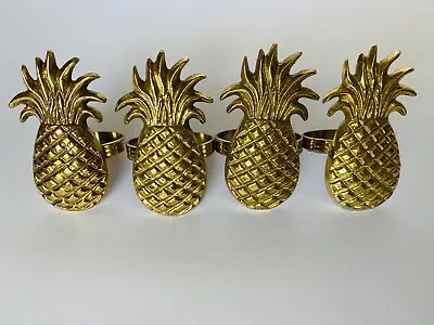 Brass Napkin Rings - Pineapples 4 In Total New • $12
