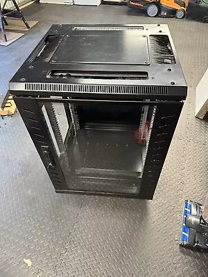 £40 • Buy 15U Server Rack Network Cabinet Glass Front Wheeled Freestanding Black 600x600mm